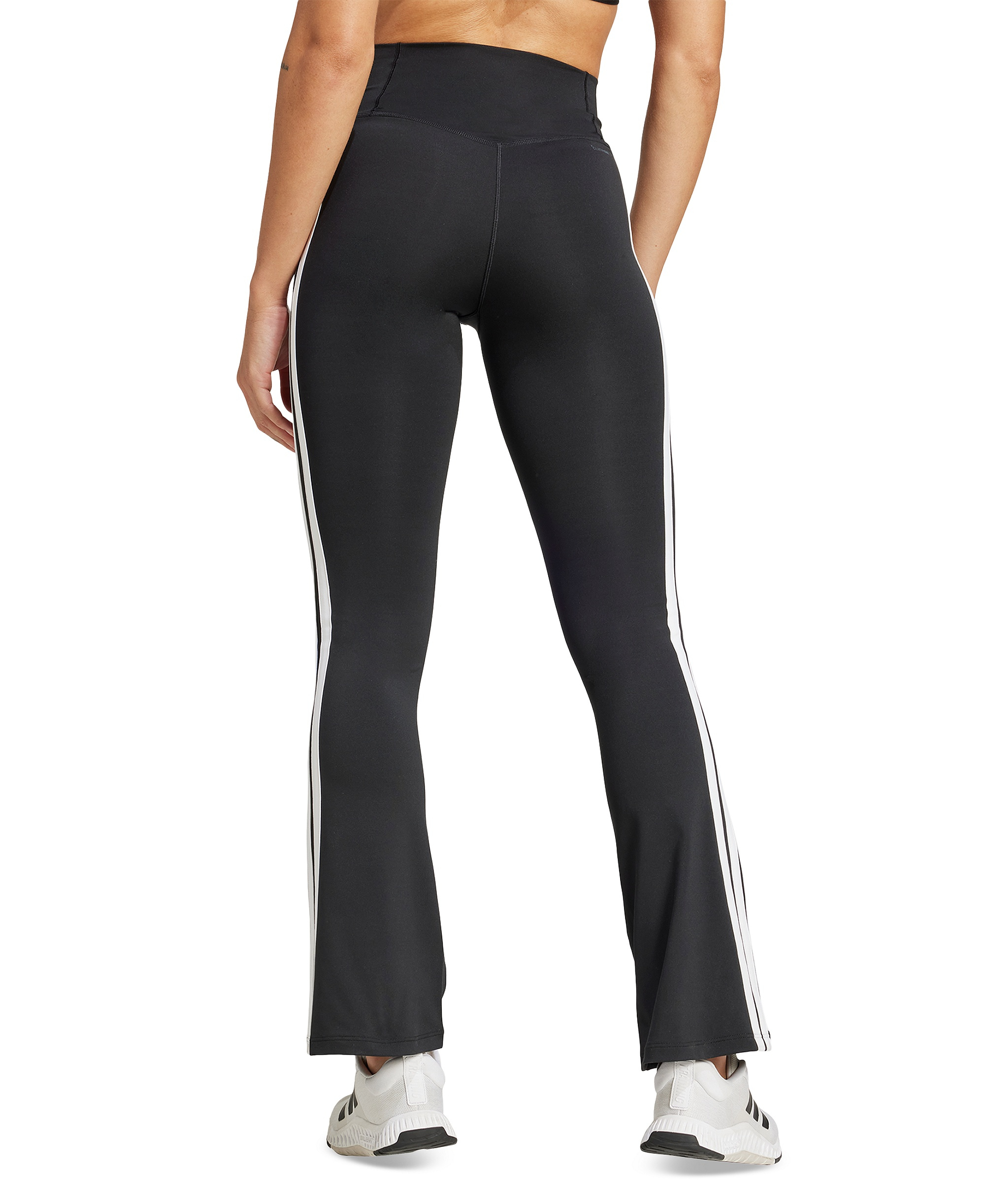 adidas Women's Optime Essentials 3-Stripes Flared Leggings - Black/White