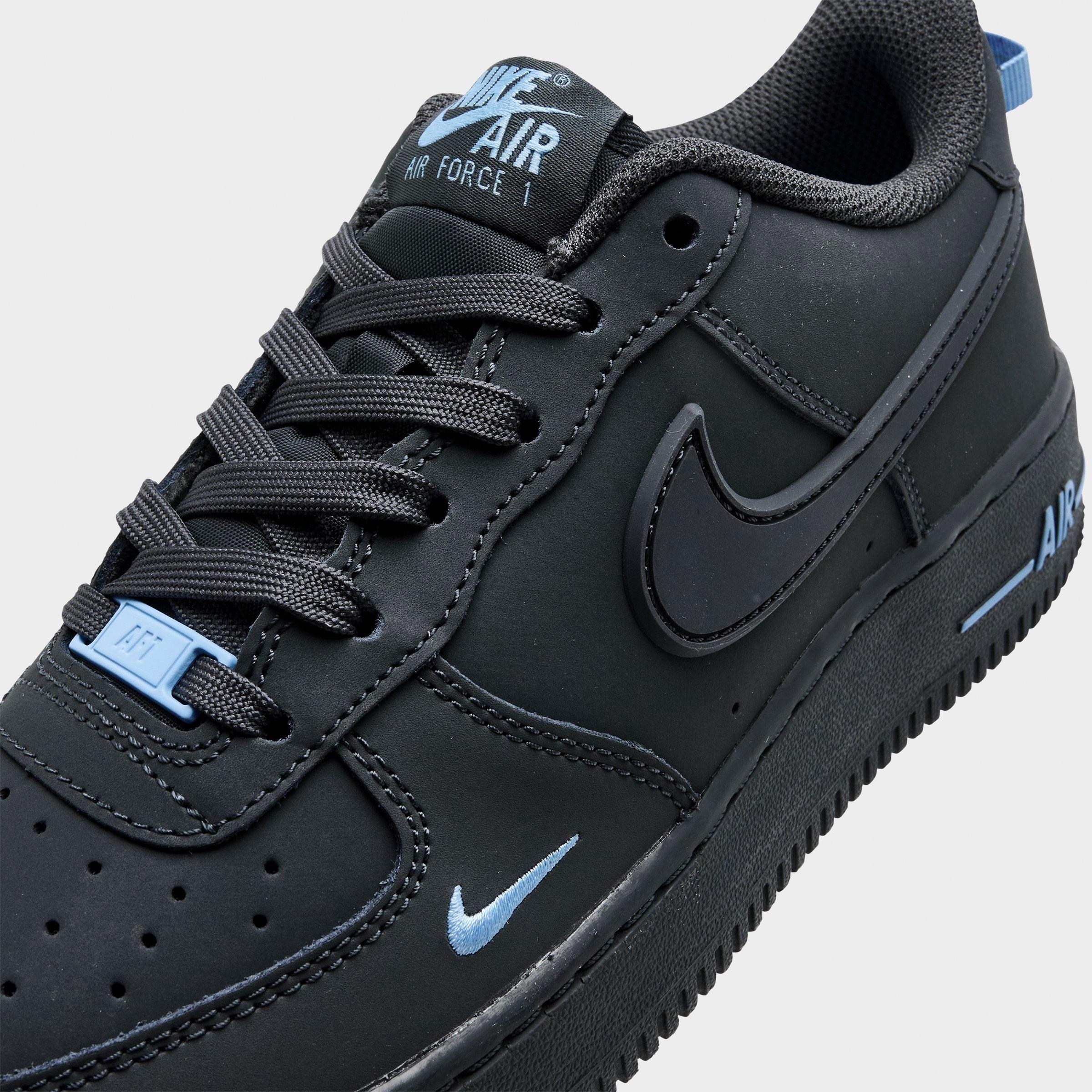 Big Kids' Nithtke Air Force 1 Low Casual Shoes - Black/Football Blue - Detail shot