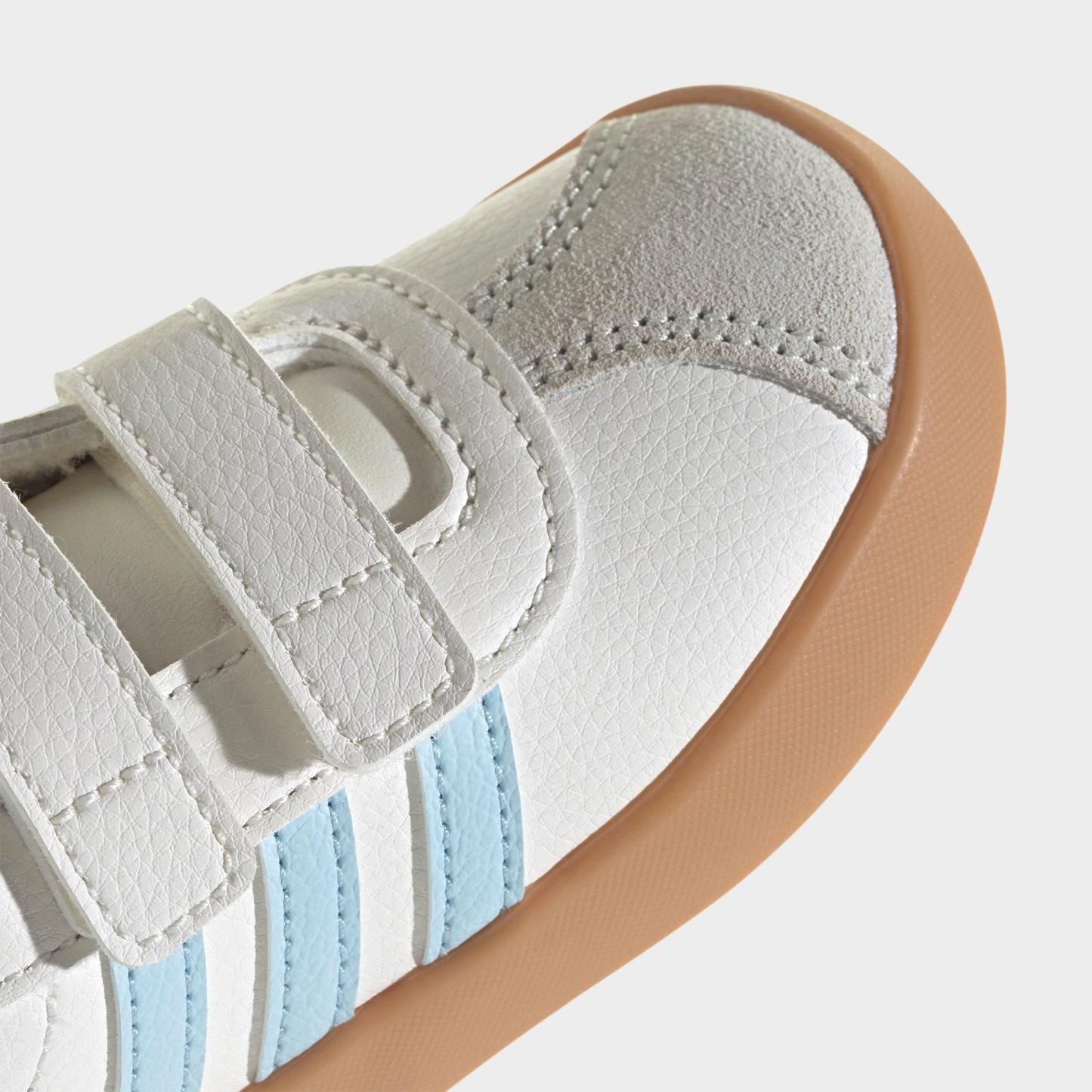 Kids' Toddler adidas VL Court 3.0 Hook-And-Loop Casual Shoes - Core White/Ice Blue/Gum - Detail shot