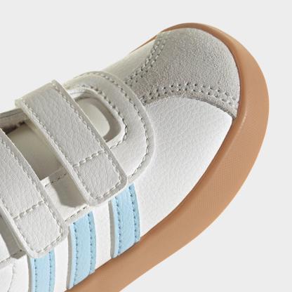 Kids' Toddler adidas VL Court 3.0 Hook-And-Loop Casual Shoes - Core White/Ice Blue/Gum - Detail shot