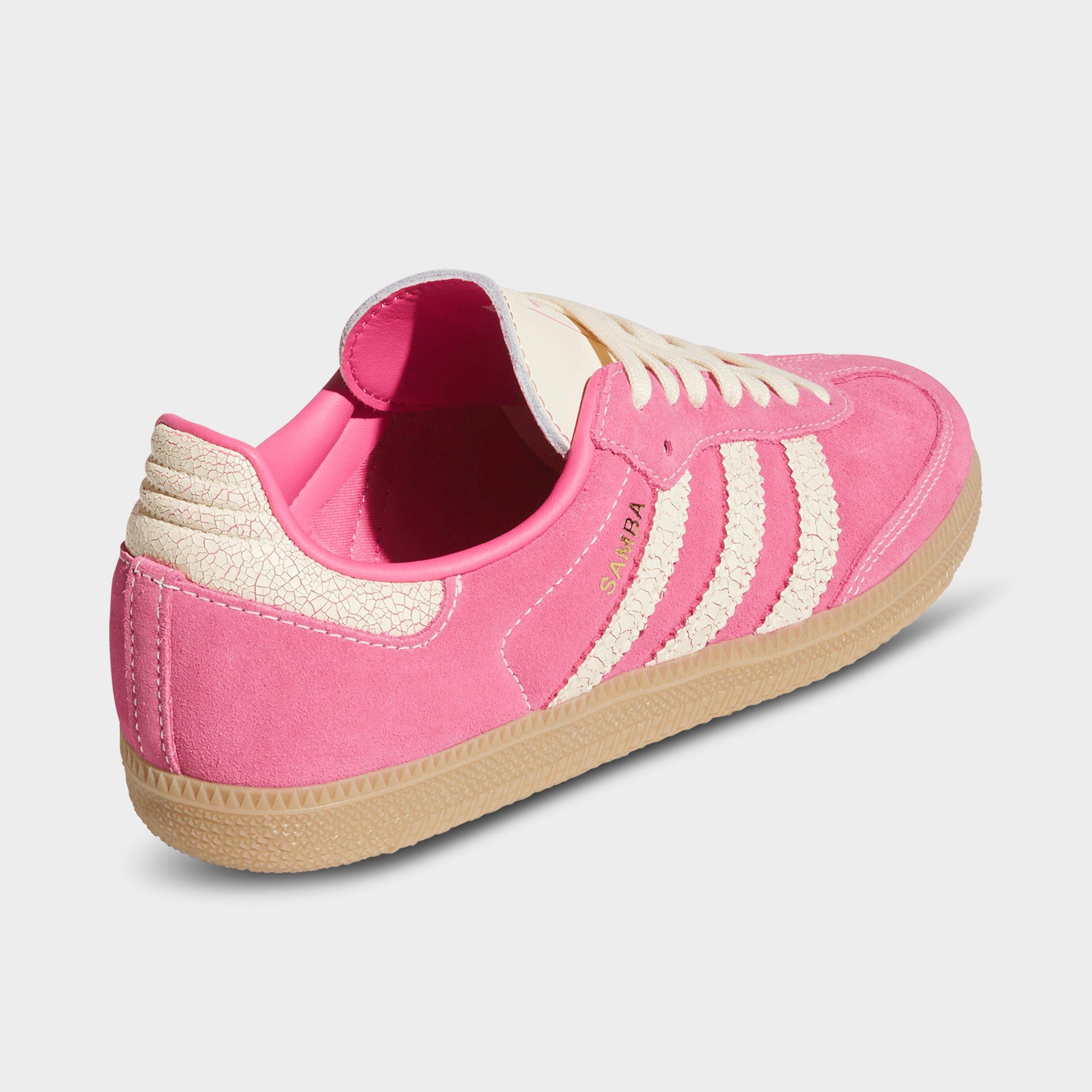 Big Kids' adidas Originals Samba OG Casual Shoes - Part 1 - Pink Fusion/Warm Vanilla/Gum - Back view