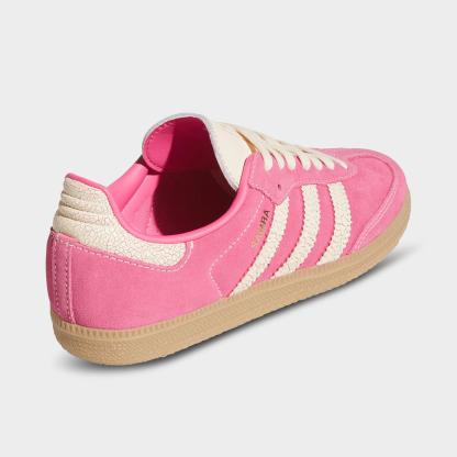 Big Kids' adidas Originals Samba OG Casual Shoes - Part 1 - Pink Fusion/Warm Vanilla/Gum - Back view