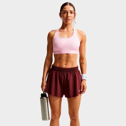 Women's Nithtke Swoosh Medium Support Sports Bra - Pink Foam/Stone Mauve/White