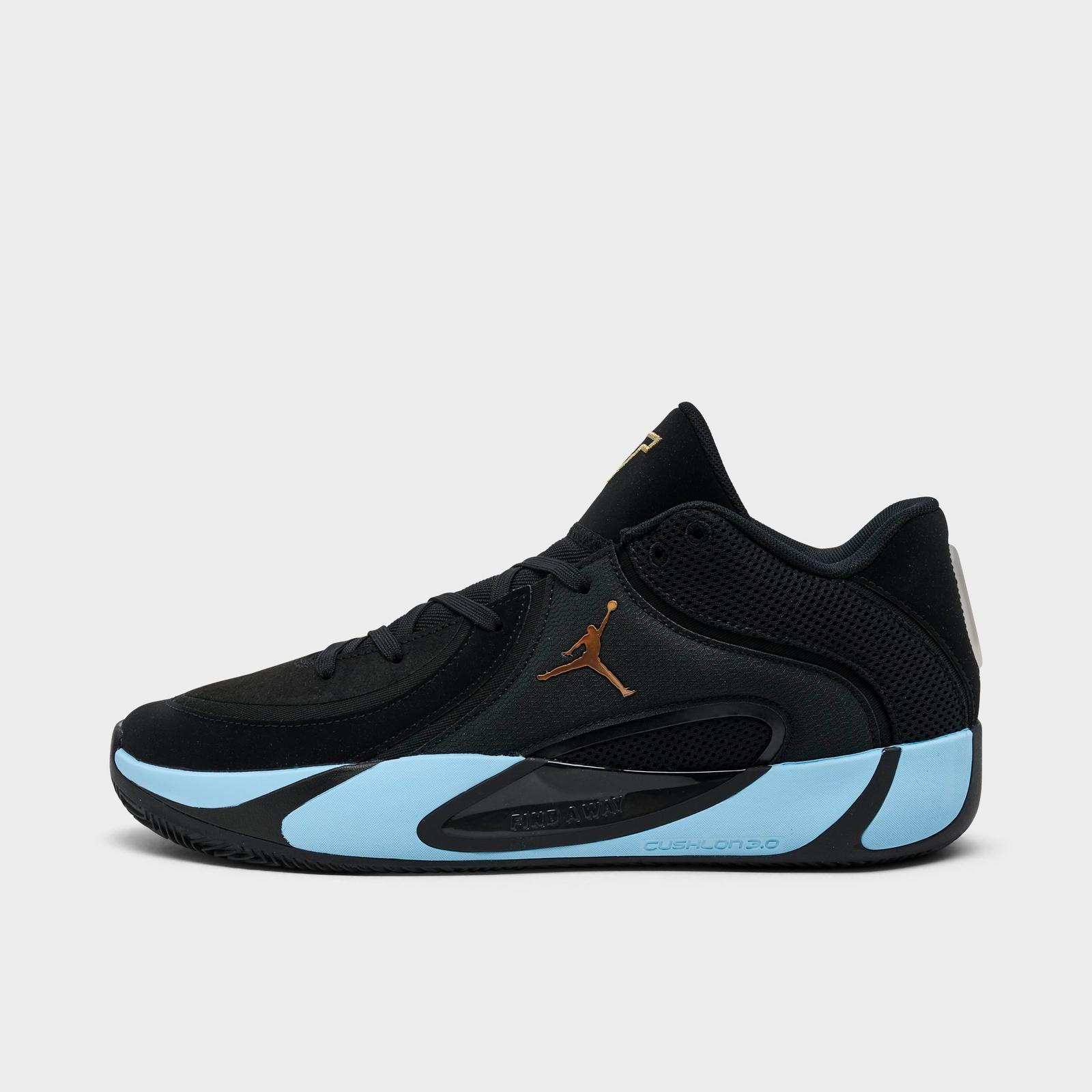 Men's Jordan Tatum 4 Basketball Shoes - Black/Ice Blue - view 1