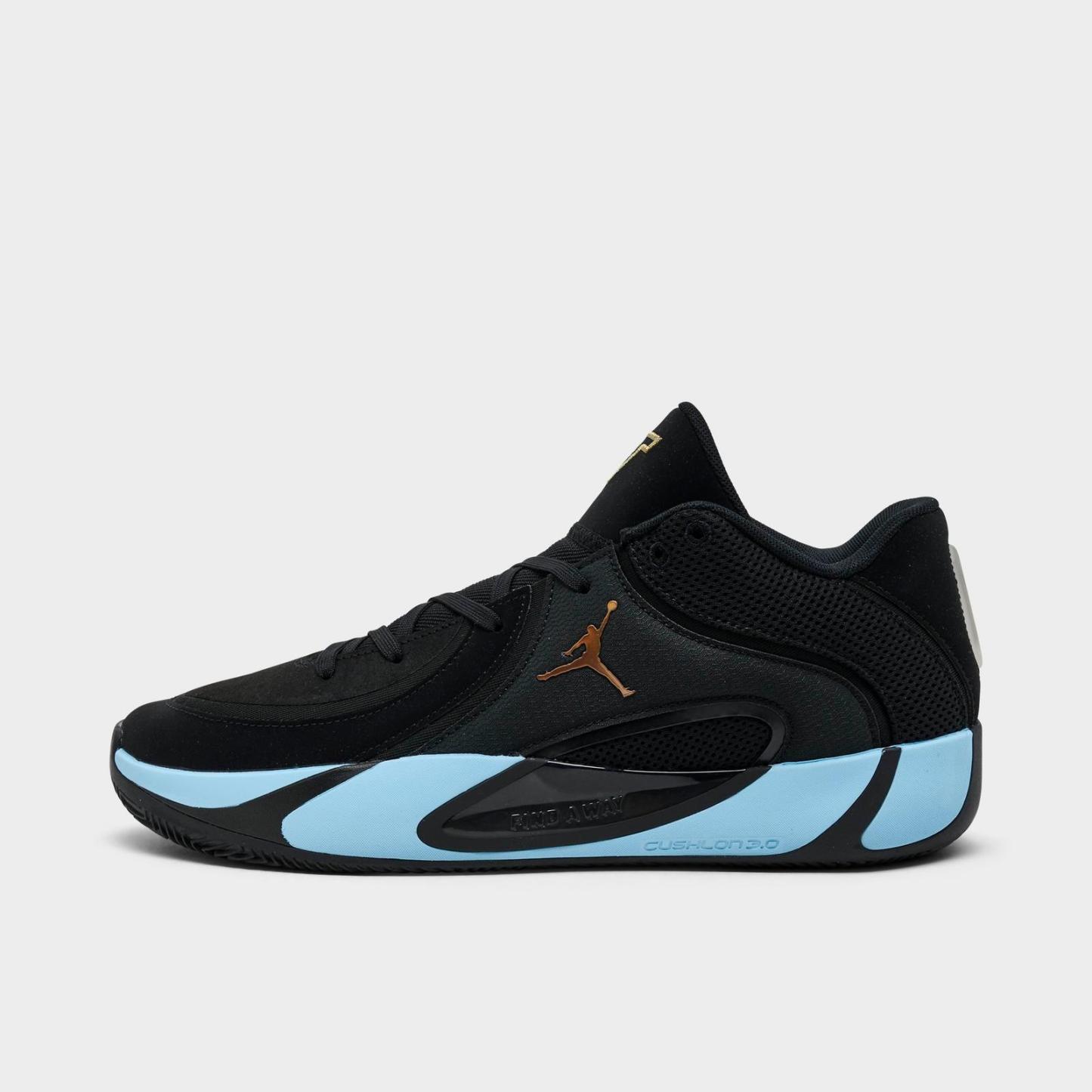 Men's Jordan Tatum 4 Basketball Shoes - Black/Ice Blue - view 1