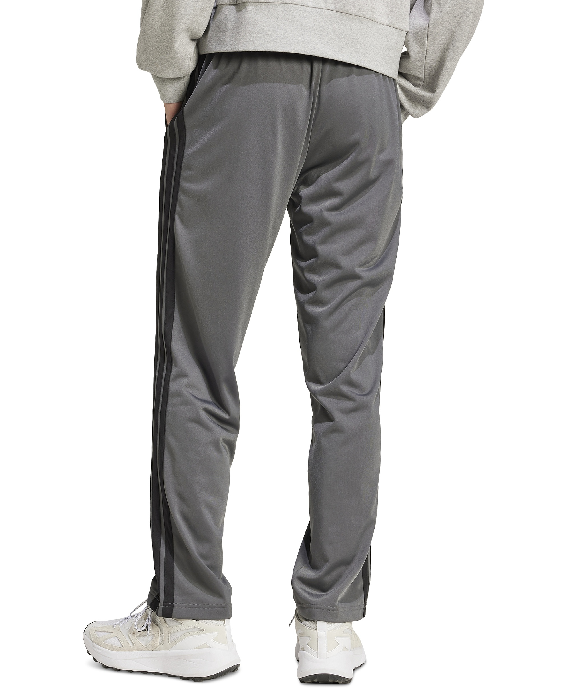 adidas Men's 3-Stripes Regular Open Hem Track Pants - Gray six