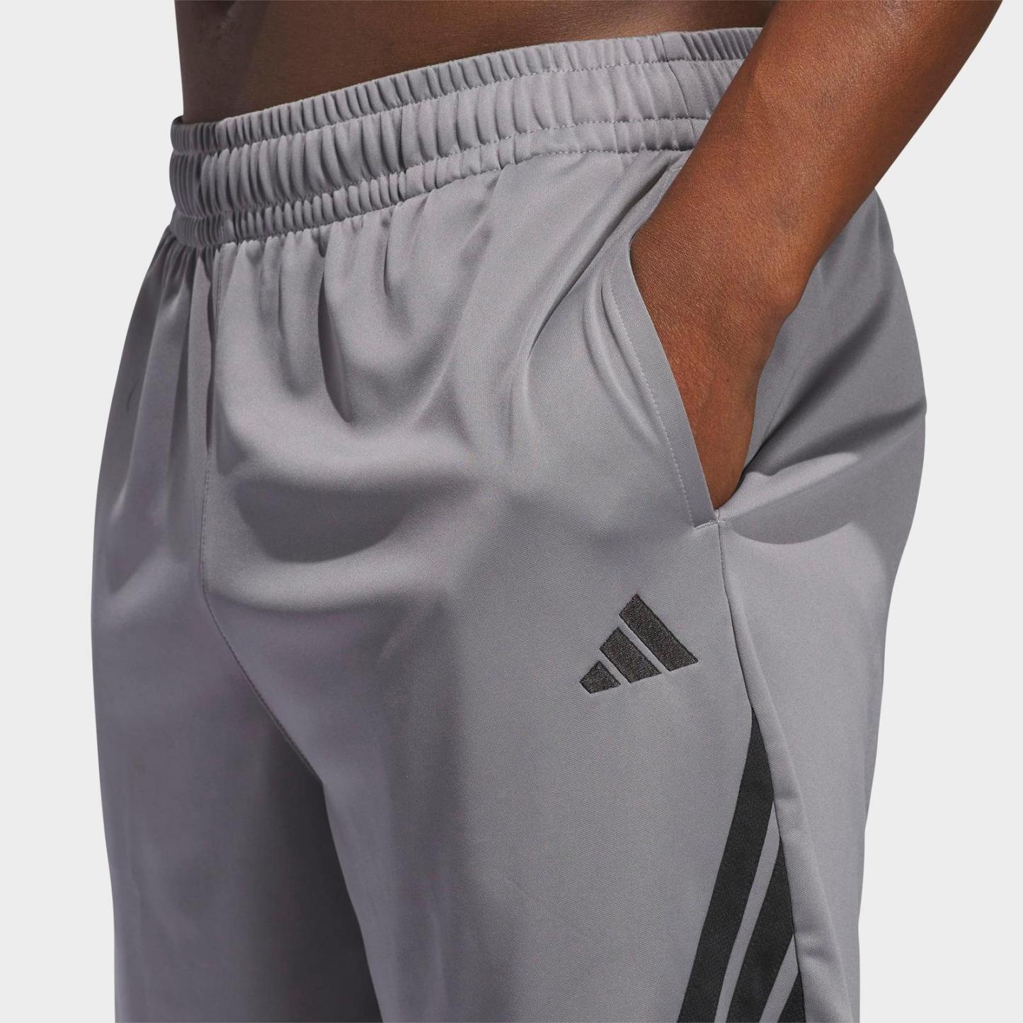 Men's adidas Legends 3-Stripes Basketball Shorts - Grey/Black - view 4