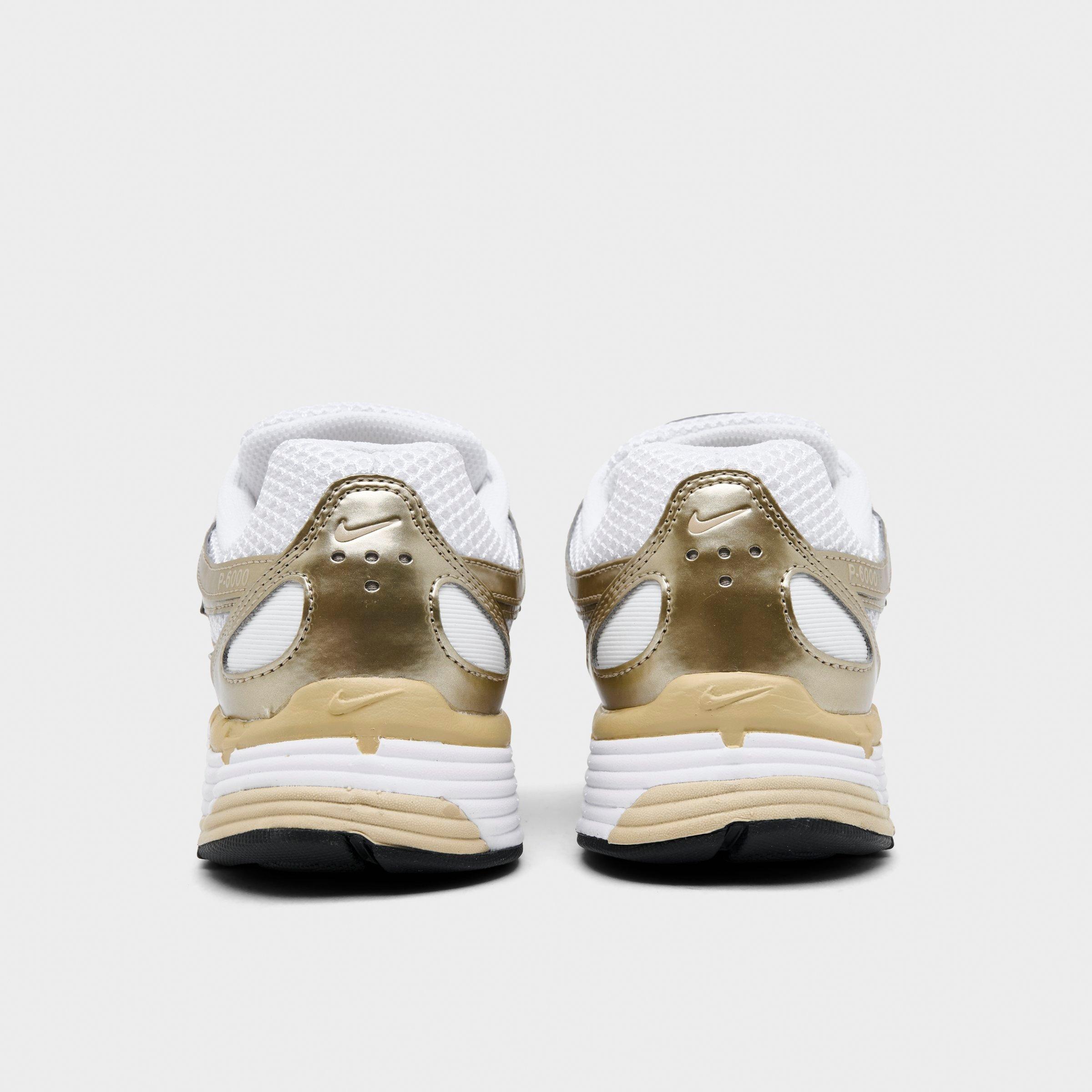 Women's Nithtke P-6000 Casual Shoes - White/Grain/Metallic Gold Grain/Black - Back view