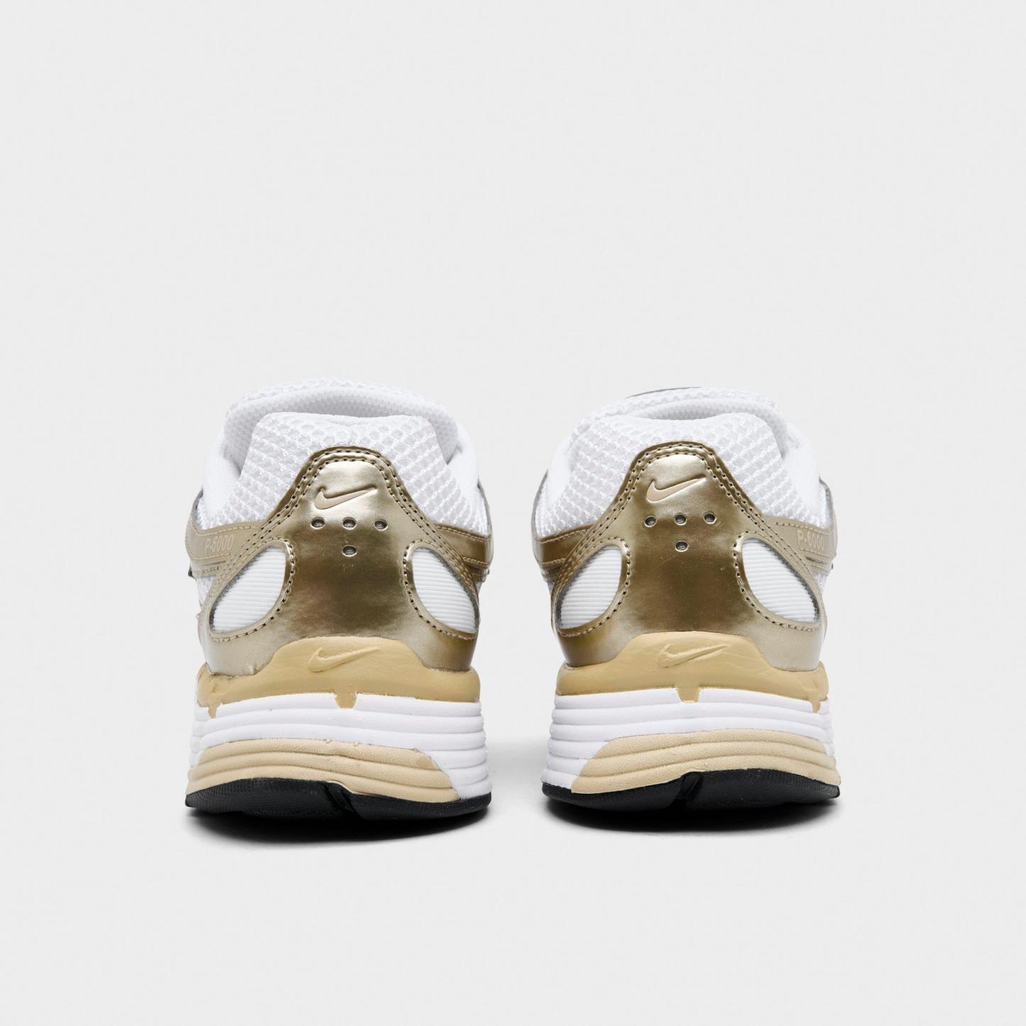 Women's Nithtke P-6000 Casual Shoes - White/Grain/Metallic Gold Grain/Black - Back view