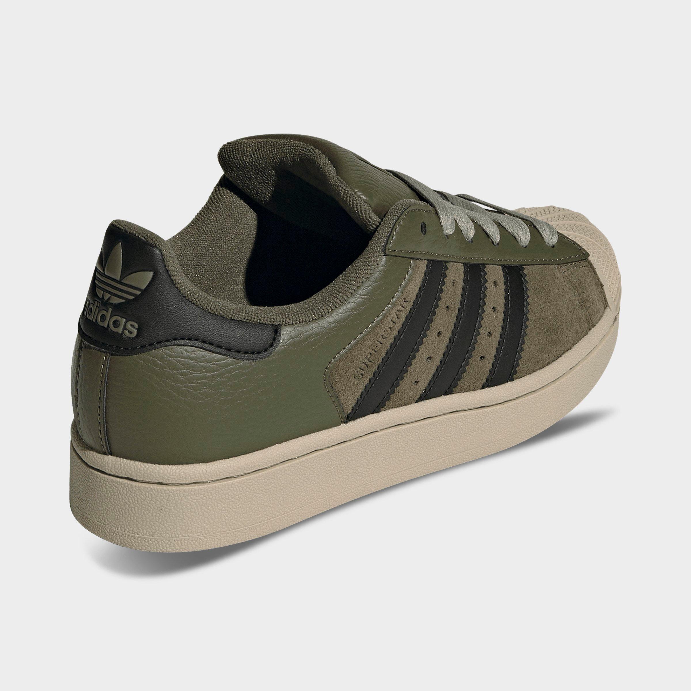 Big Kids' adidas Originals Superstar II Casual Shoes - Olive Strata/Core Black/Khaki - Back view