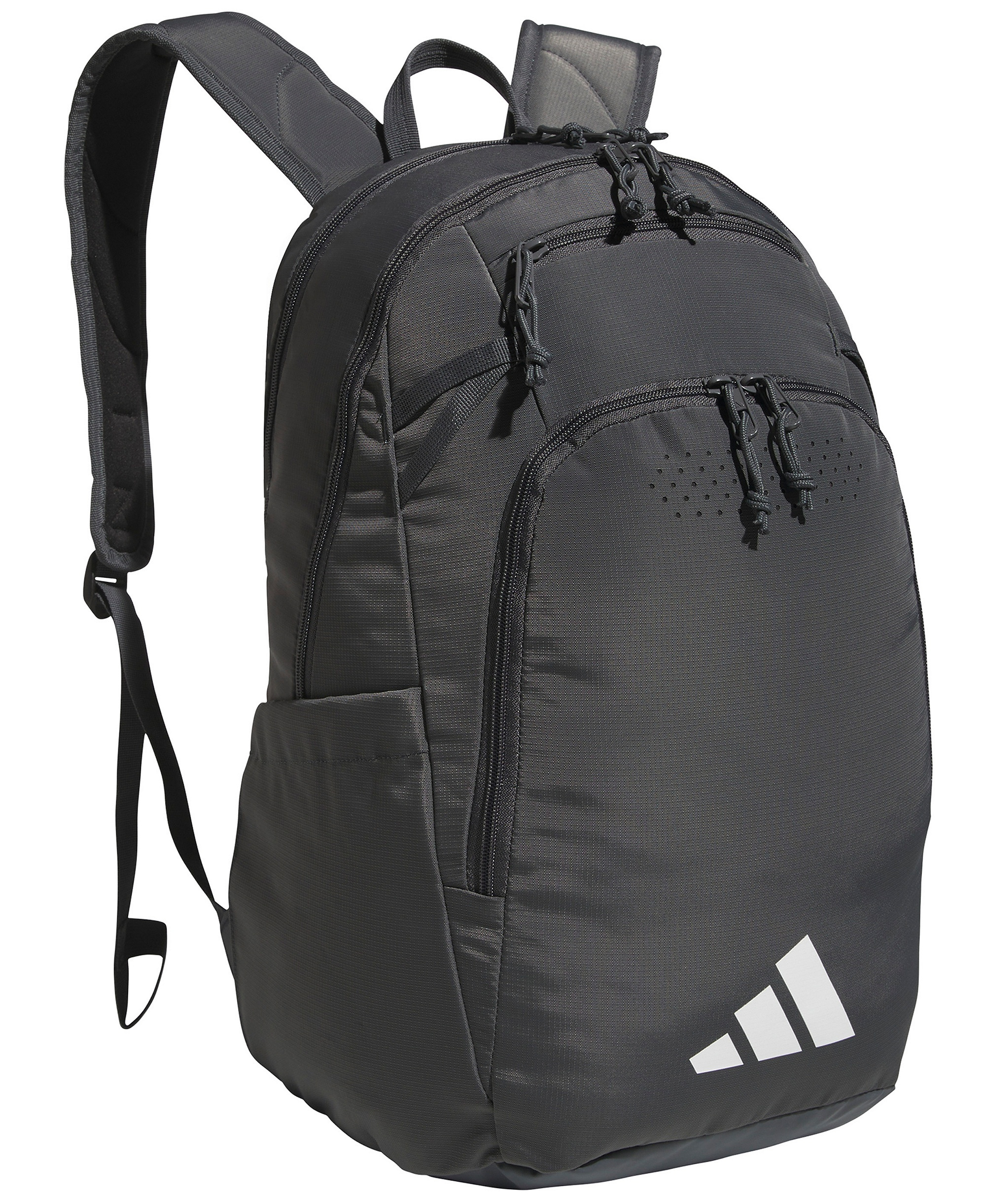 adidas Men's Multiple Zippered Pockets Backpack Messenger - Team Dark Gray