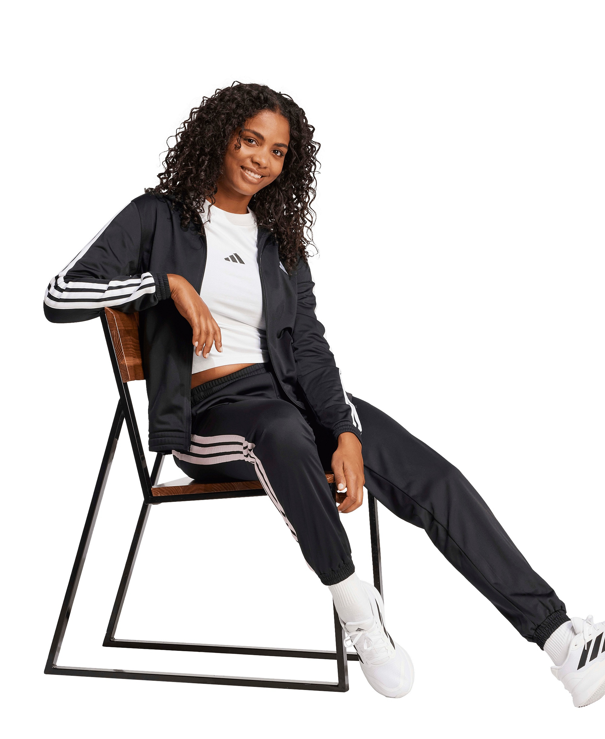 adidas Women's Tricot 3-Stripes Track Jacket - Black/White