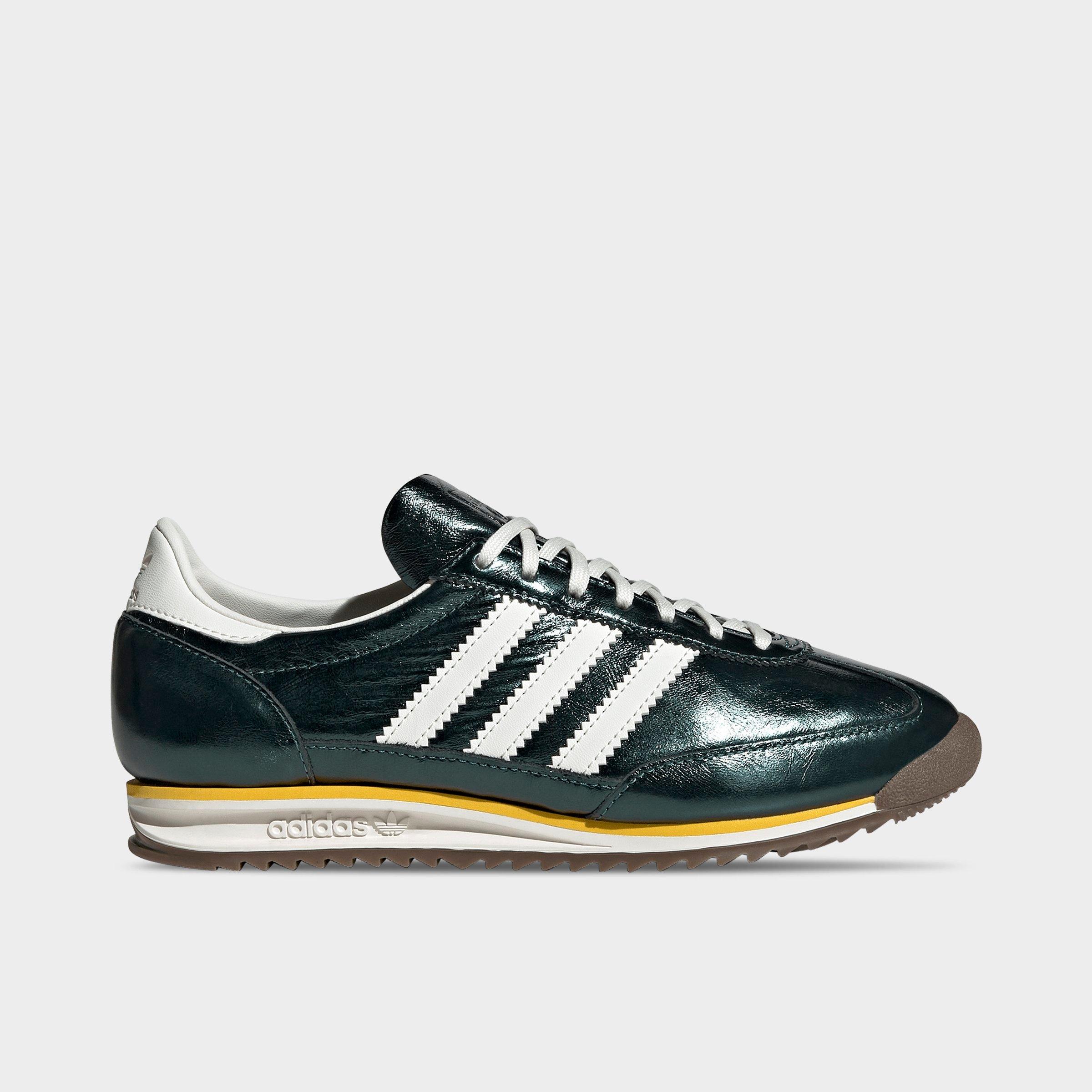 Women's adidas Originals SL 72 OG Pony Print Casual Shoes - Rich Green/Off White/Gum - Left shoe facing left. Outside of the shoe.