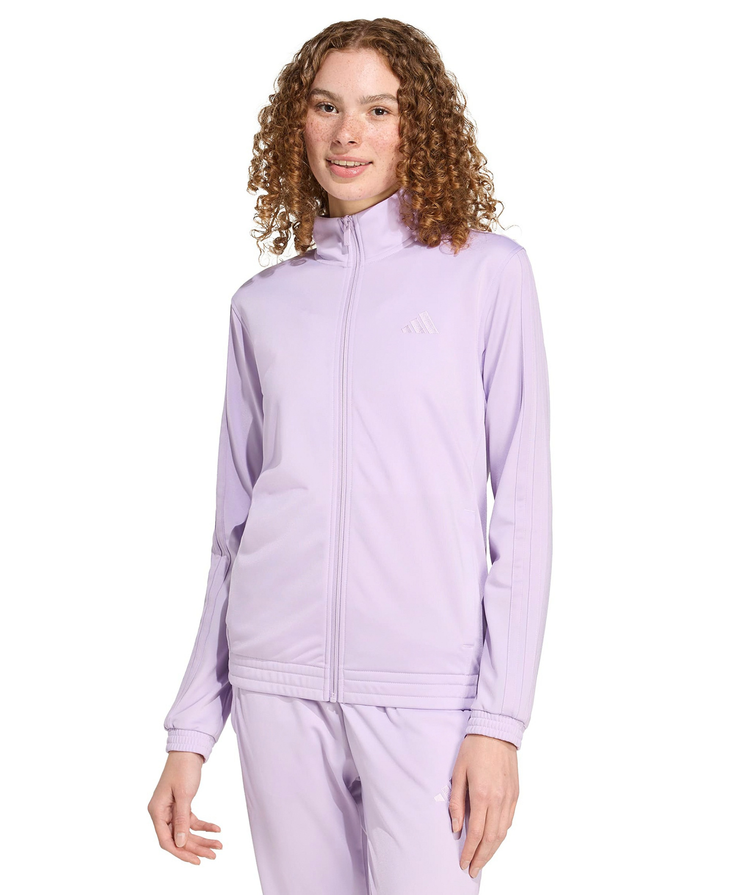 adidas Women's Tricot 3-Stripes Track Jacket - Powder Plum