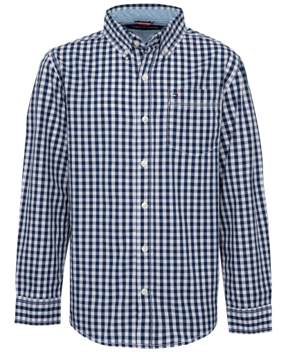 Tommy Hilfiger Boys' 8-20 Baxter Gingham Button-Down Shirt - Flag Blue