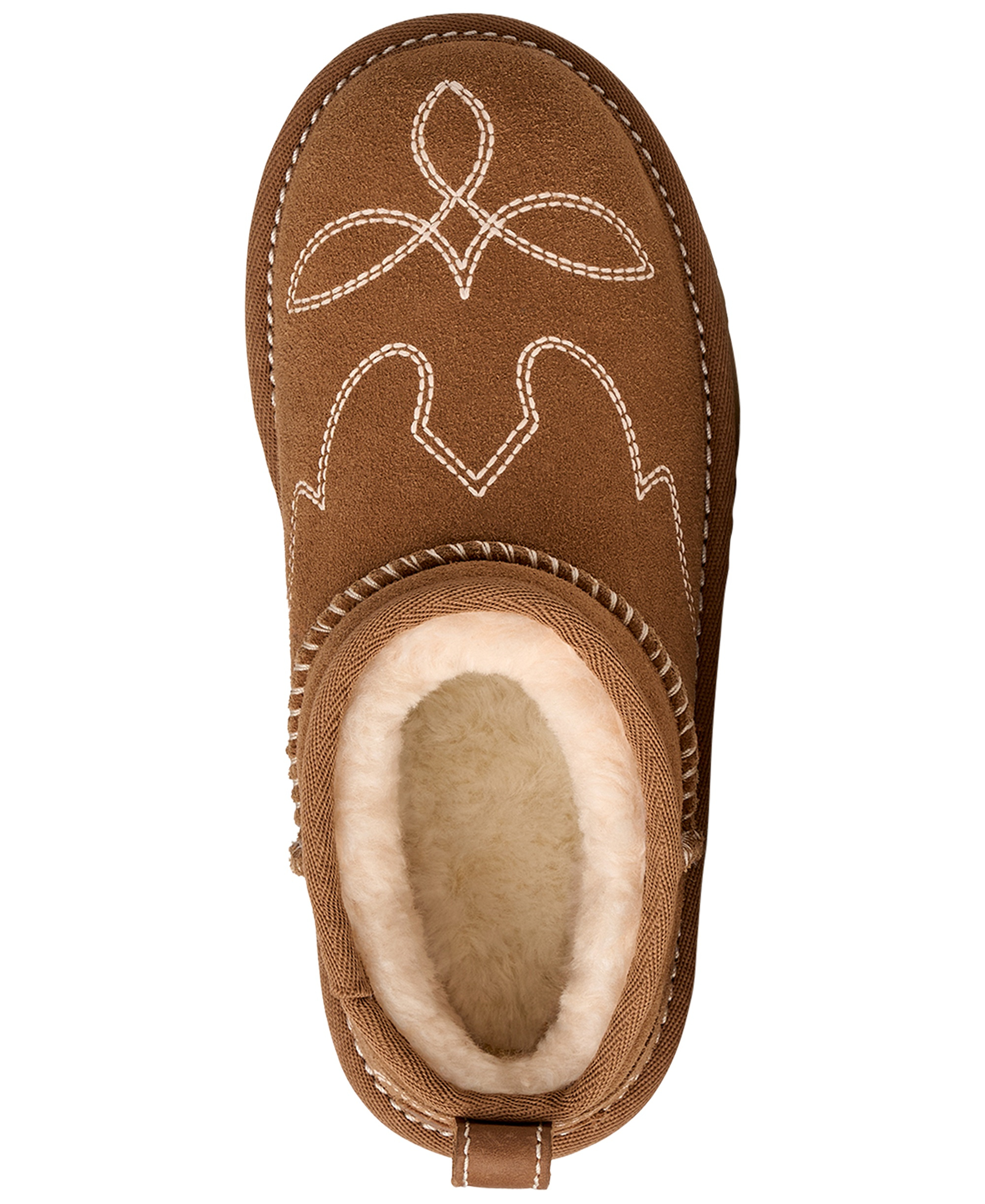 UGG® Kids Classic Ultra Mini Western Round Toe Booties - Chestnut