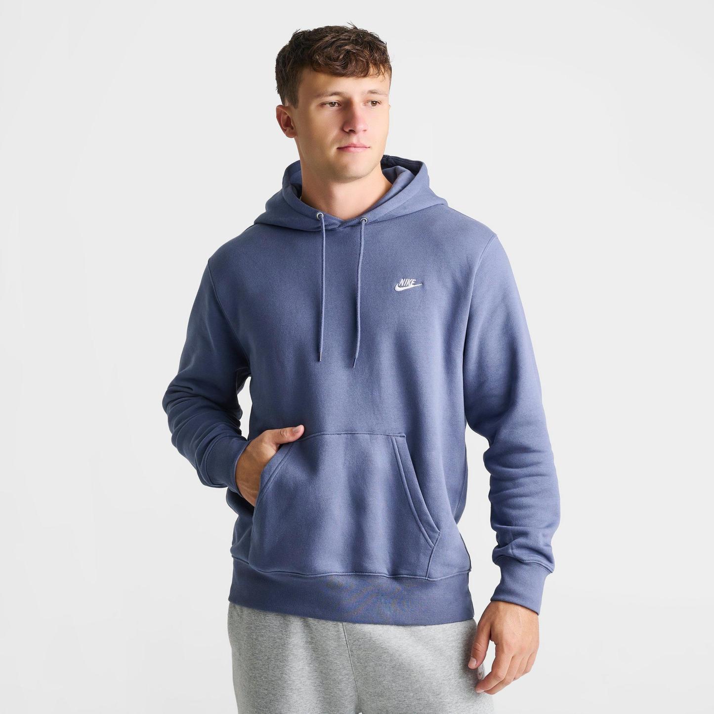 Men's Nithtke Club Fleece Premium Embroidered Pullover Hoodie - Part 1 - Diffused Blue/Diffused Blue/White