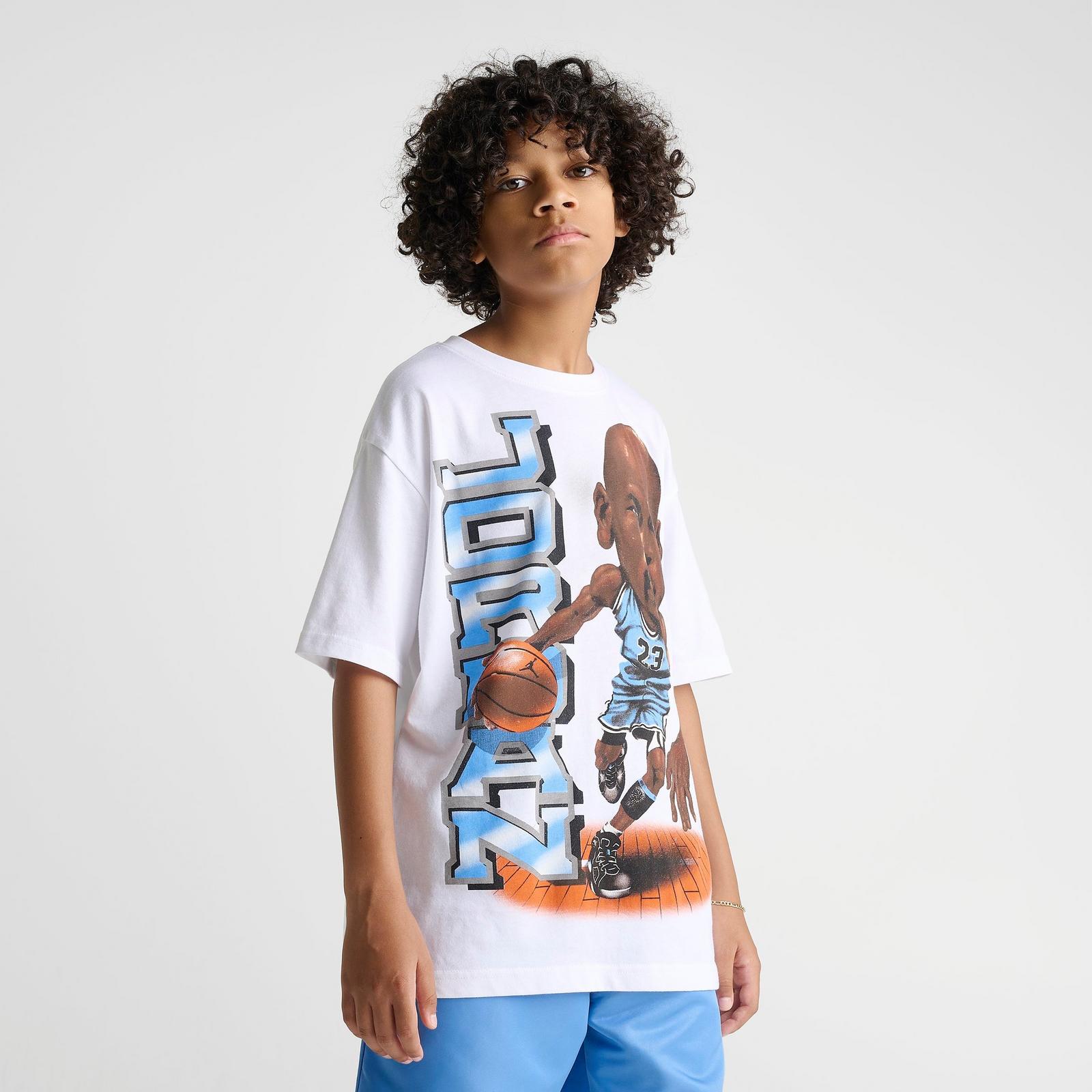 Big Kids' Jordan Bobblehead Oversized T-Shirt - White - view 3