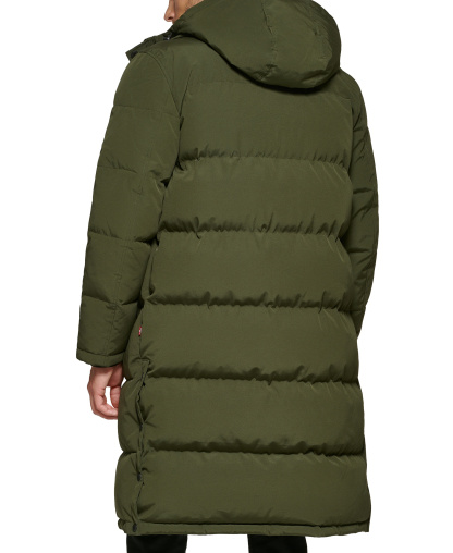 Levi's Men's Quilted Extra Long Parka Jacket - Olive