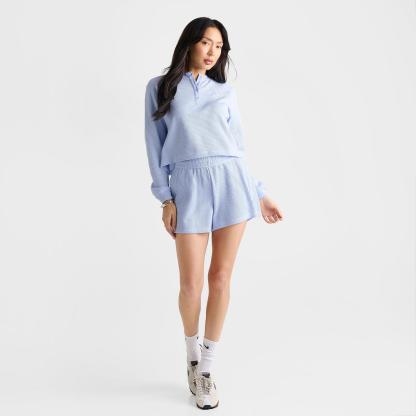 Women's Nike Sportswear Chill Waffle Loose Mid-Rise Shorts - Hydrogen Blue/Sail