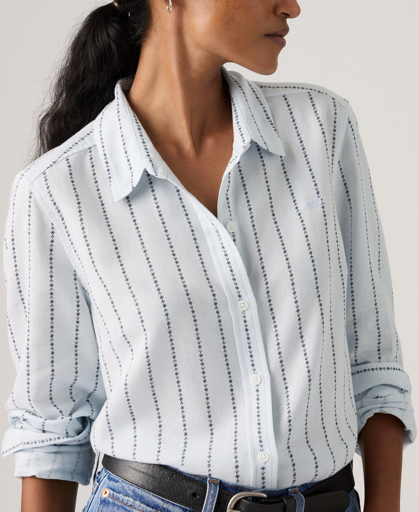 Levi's Women's Striped Point Collar Shirt - Daisy Stripe