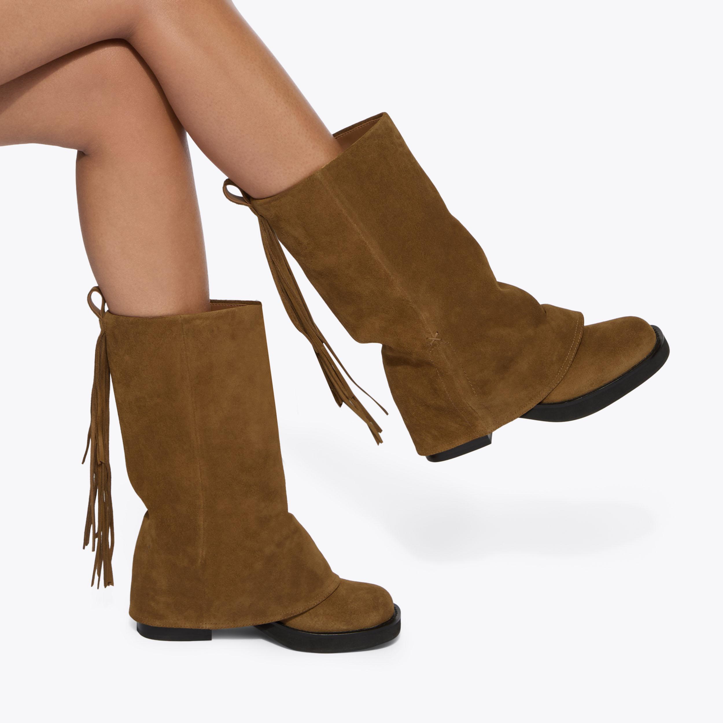 Kurt Geiger London Fringe Gaiter Biker - Brown - view 2