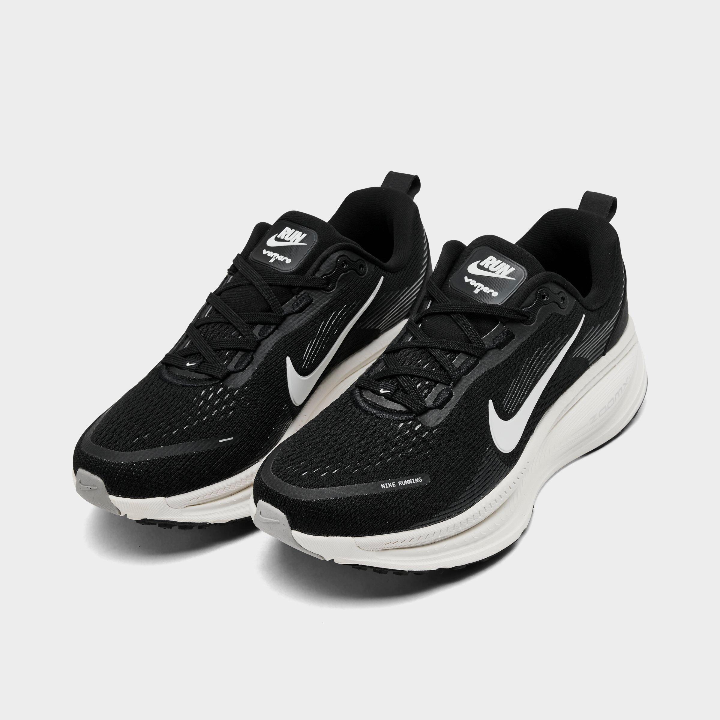 Women's Nithtke Vomero 18 Running Shoes - Part 1 - Black/Coconut Milk/Light Iron Ore/Summit White - Both shoes facing left