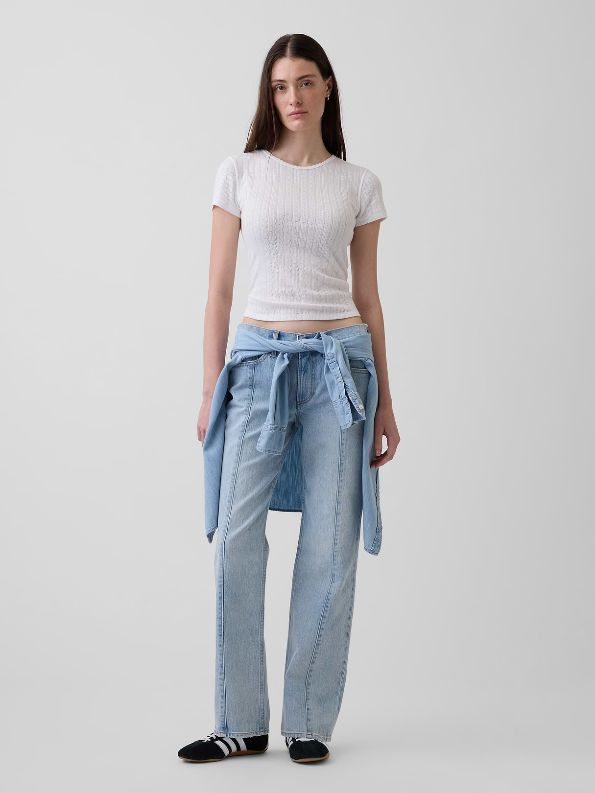 Mid Rise Relaxed Straight Jeans - Light indigo