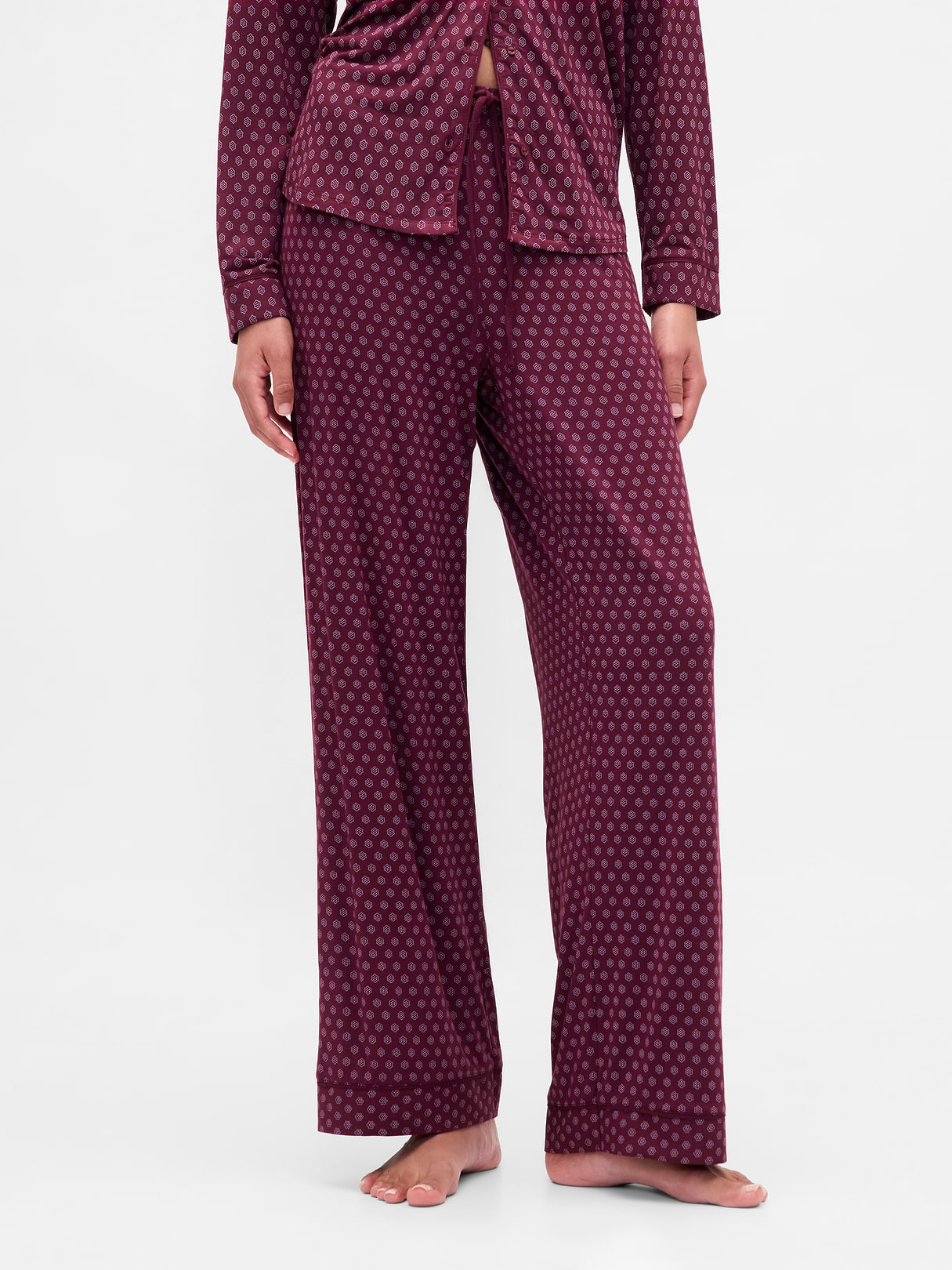 SoftMade Modal PJ Pants - Burgundy purple print