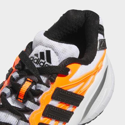 Little Kids' adidas Adistar XLG 2.0 Stretch Lace Casual Shoes - White/Black/Solar Orange - Detail shot
