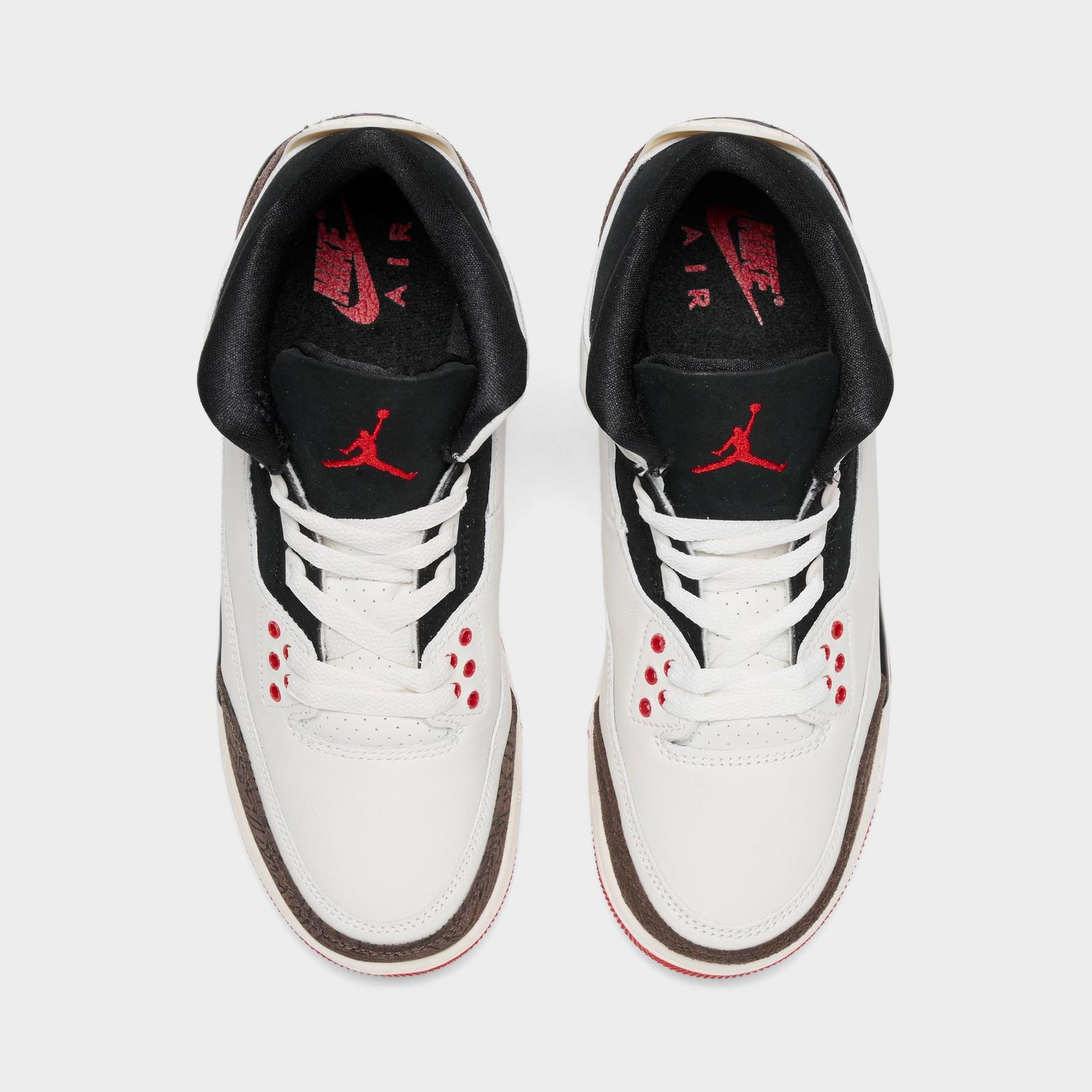 Big Kids' Air Jordan Retro 3 Basketball Shoes - Sail/Black/University Red/Pale Ivory/Palomino - view 5