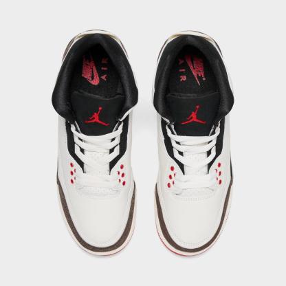 Big Kids' Air Jordan Retro 3 Basketball Shoes - Sail/Black/University Red/Pale Ivory/Palomino - view 5