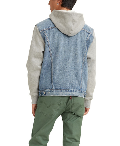 Levi's Men's Hybrid Hoodie Non-Stretch Denim Trucker Jacket - Candyman