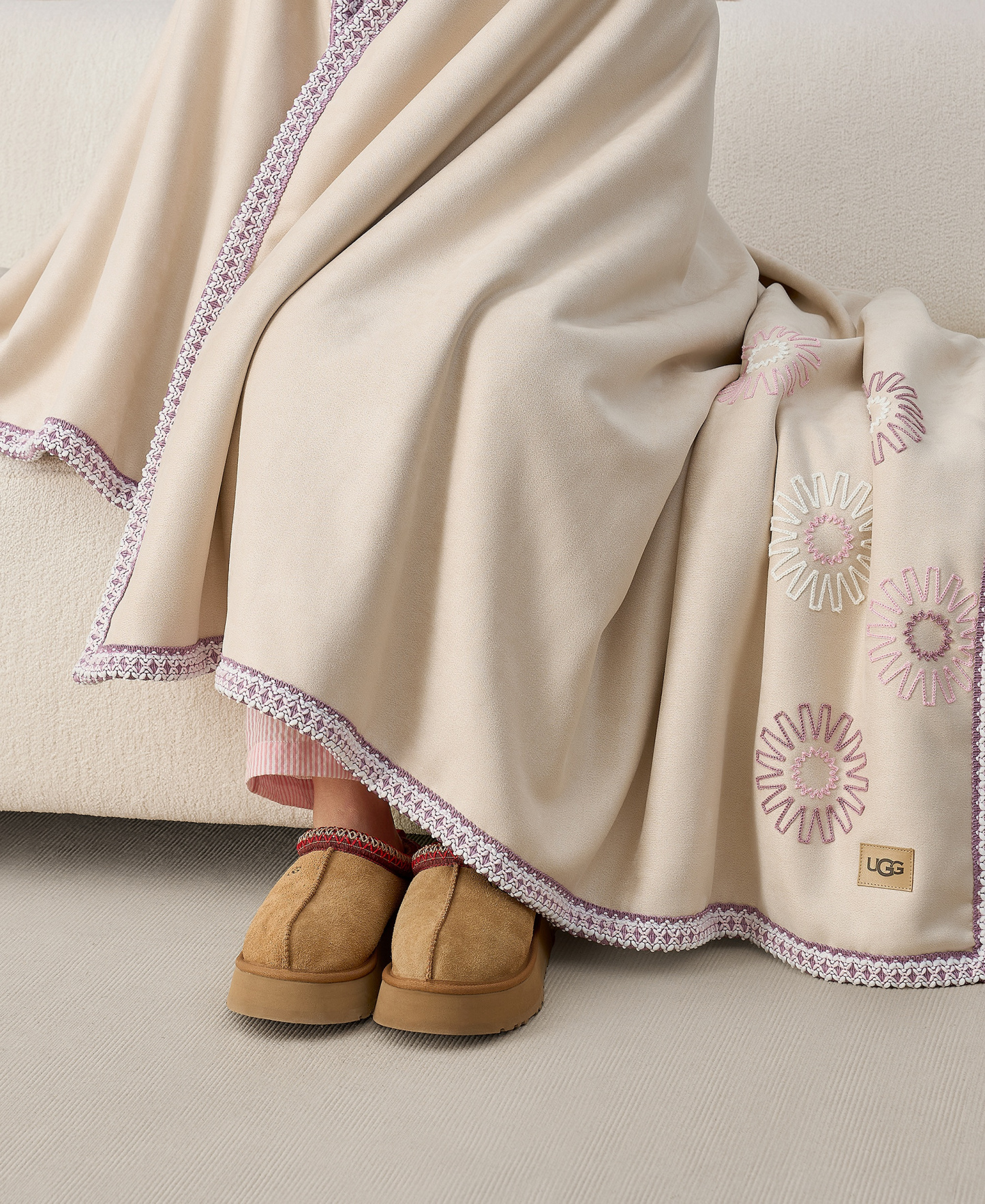Kirkwood UGG Braid Throw, 50" x 70" - Cream