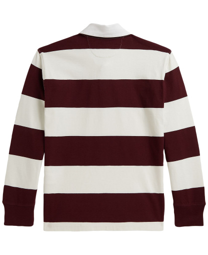Polo Ralph Lauren Boys' 8-20 Iconic Long-Sleeve Rugby Shirt - Rich Ruby/Nevis