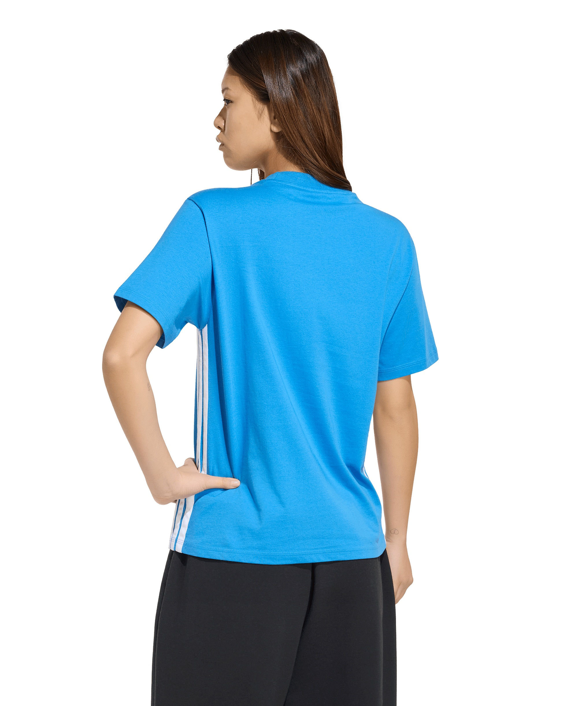 adidas Women's Essentials 3-Stripes Cotton T-Shirt - Ray Blue