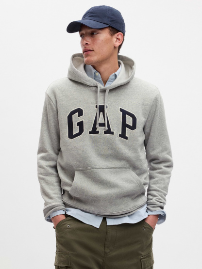 Adult VintageSoft Arch Logo Hoodie - heather grey