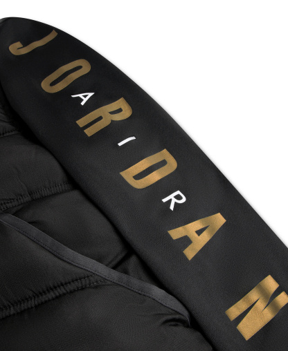 Jordan Boys' 8-20 Layered-Look Hooded Jacket - Black/Gold