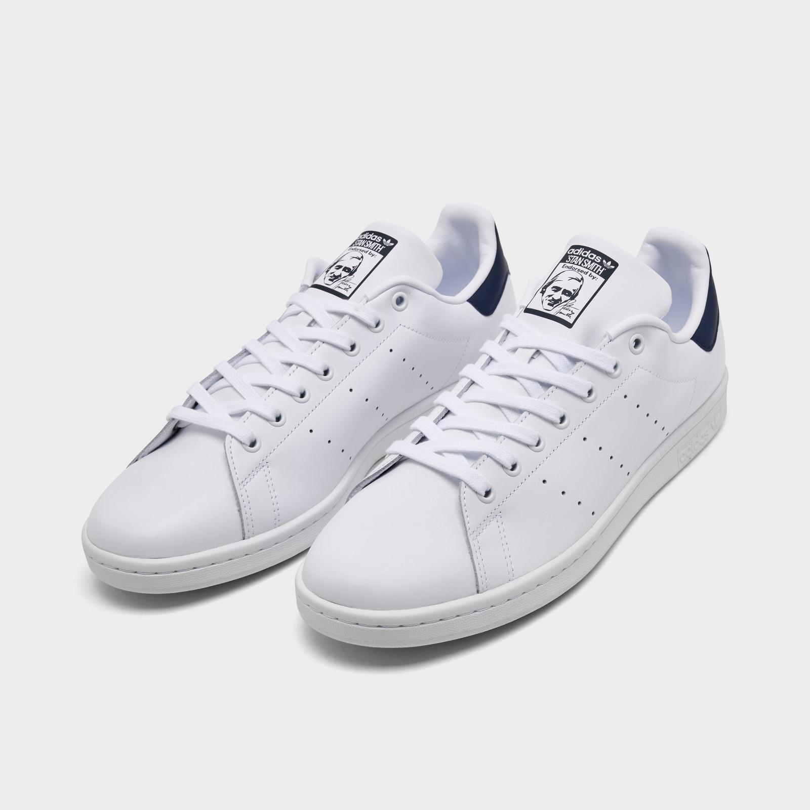 Men's adidas Originals Stan Smith Casual Shoes - Core White/Core White/Dark Blue - view 2