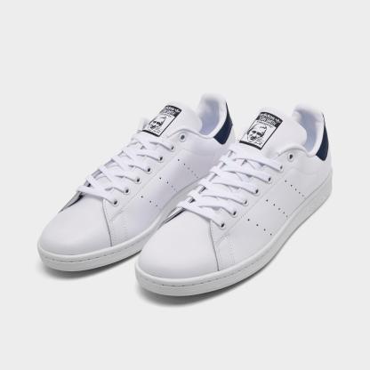 Men's adidas Originals Stan Smith Casual Shoes - Core White/Core White/Dark Blue - view 2