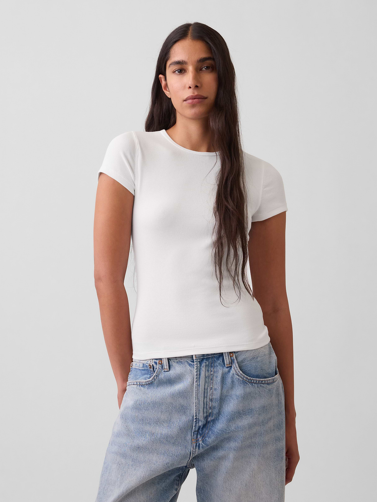 Modern Rib T-Shirt - Fresh white