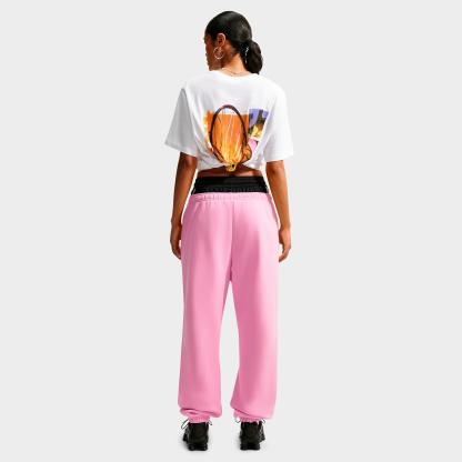 Women's Nithtke Studio Fleece Medium-Weight Camo High-Rise Oversized Cuffed Pants - Pink Rise/Sail