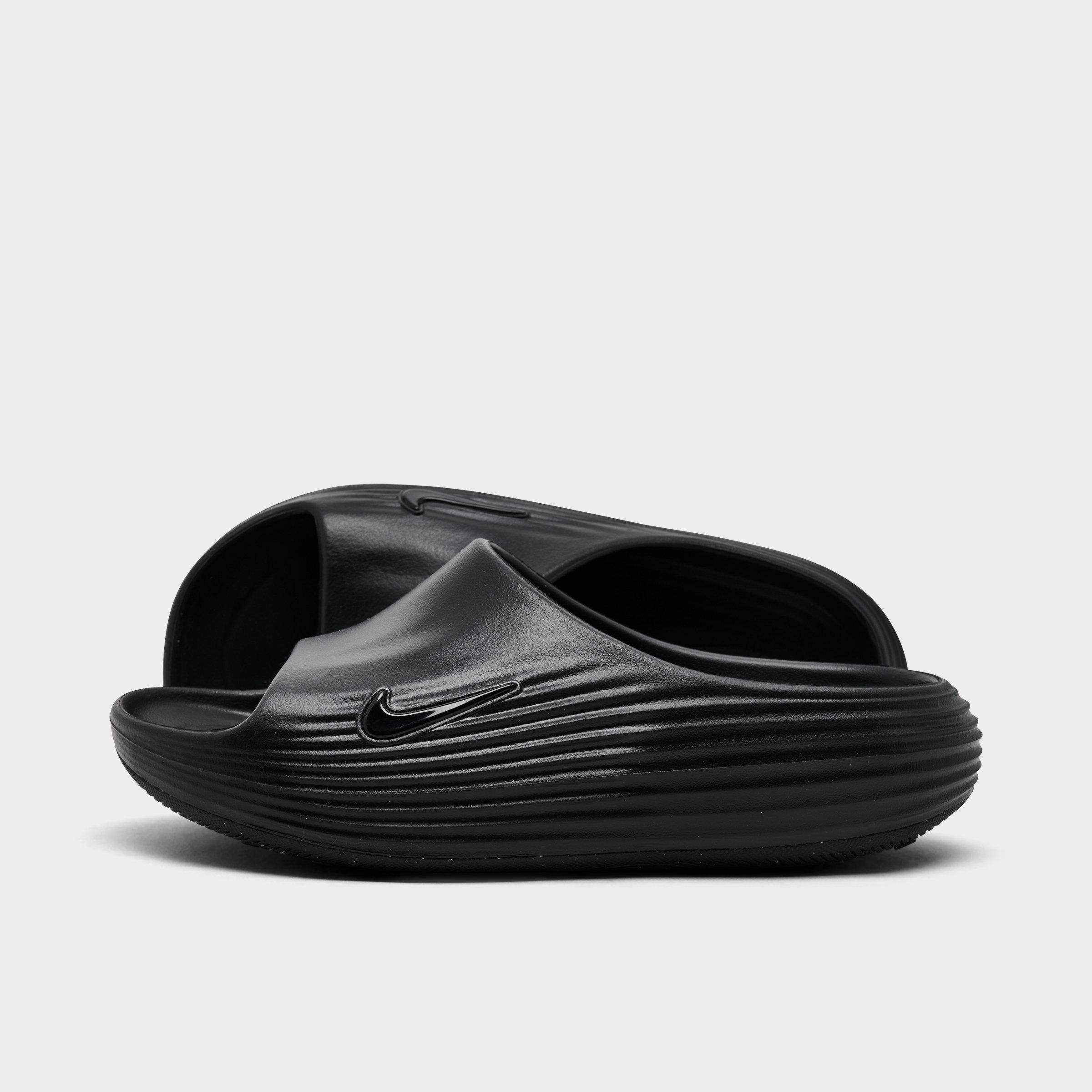 Women's Nithtke ReactX Rejuven8 Slide Sandals - Black/Black/Black - Left shoe facing left. Outside of the shoe.