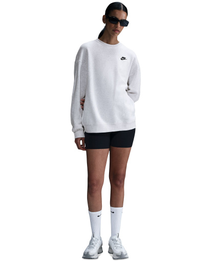 Nike Women's Sportswear Club Fleece Loose Crewneck Sweatshirt - B Hthr/bla