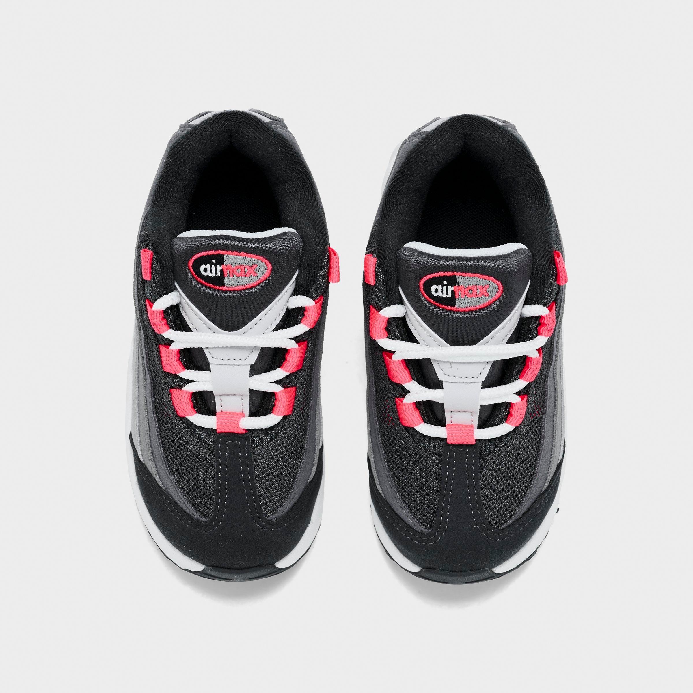 Kids' Toddler Nithtke Air Max 95 Big Bubble Casual Shoes - Anthracite/Solar Red/Light Graphite - Top view