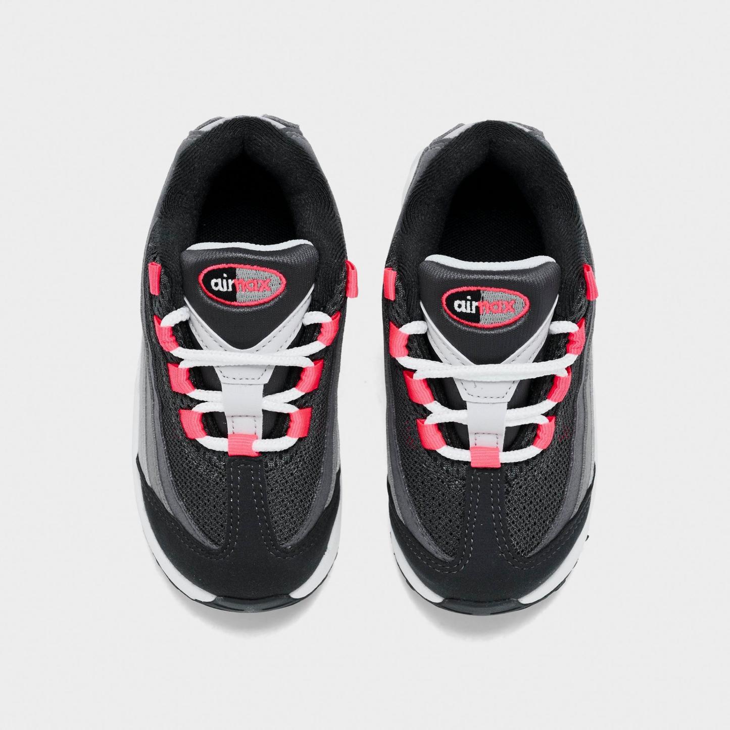 Kids' Toddler Nithtke Air Max 95 Big Bubble Casual Shoes - Anthracite/Solar Red/Light Graphite - Top view