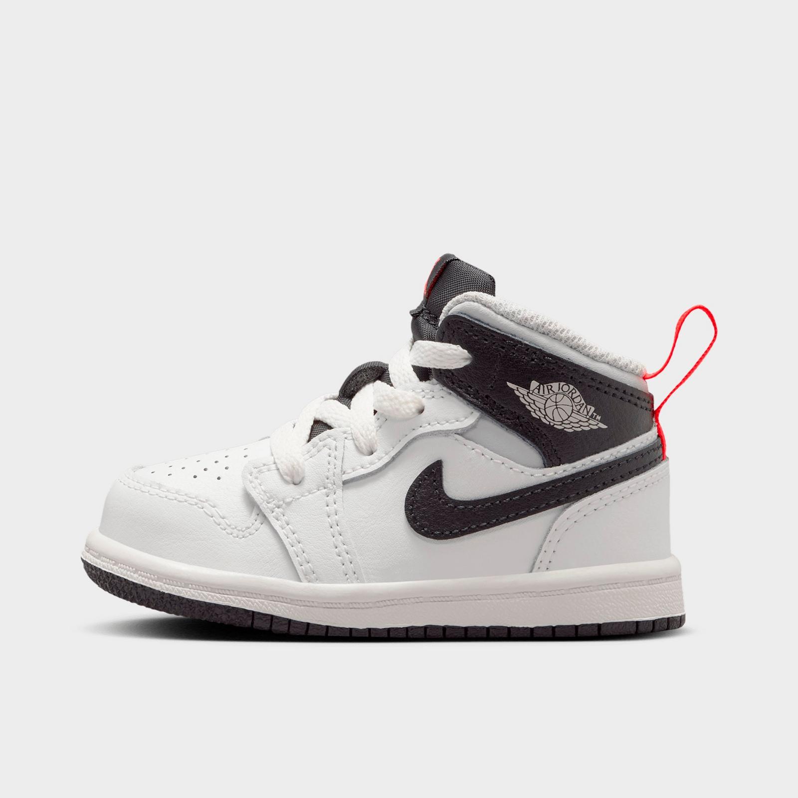 Kids' Toddler Air Jordan Retro 1 Mid Casual Shoes - Summit White/Infrared 23/Neutral Grey/Black - view 1