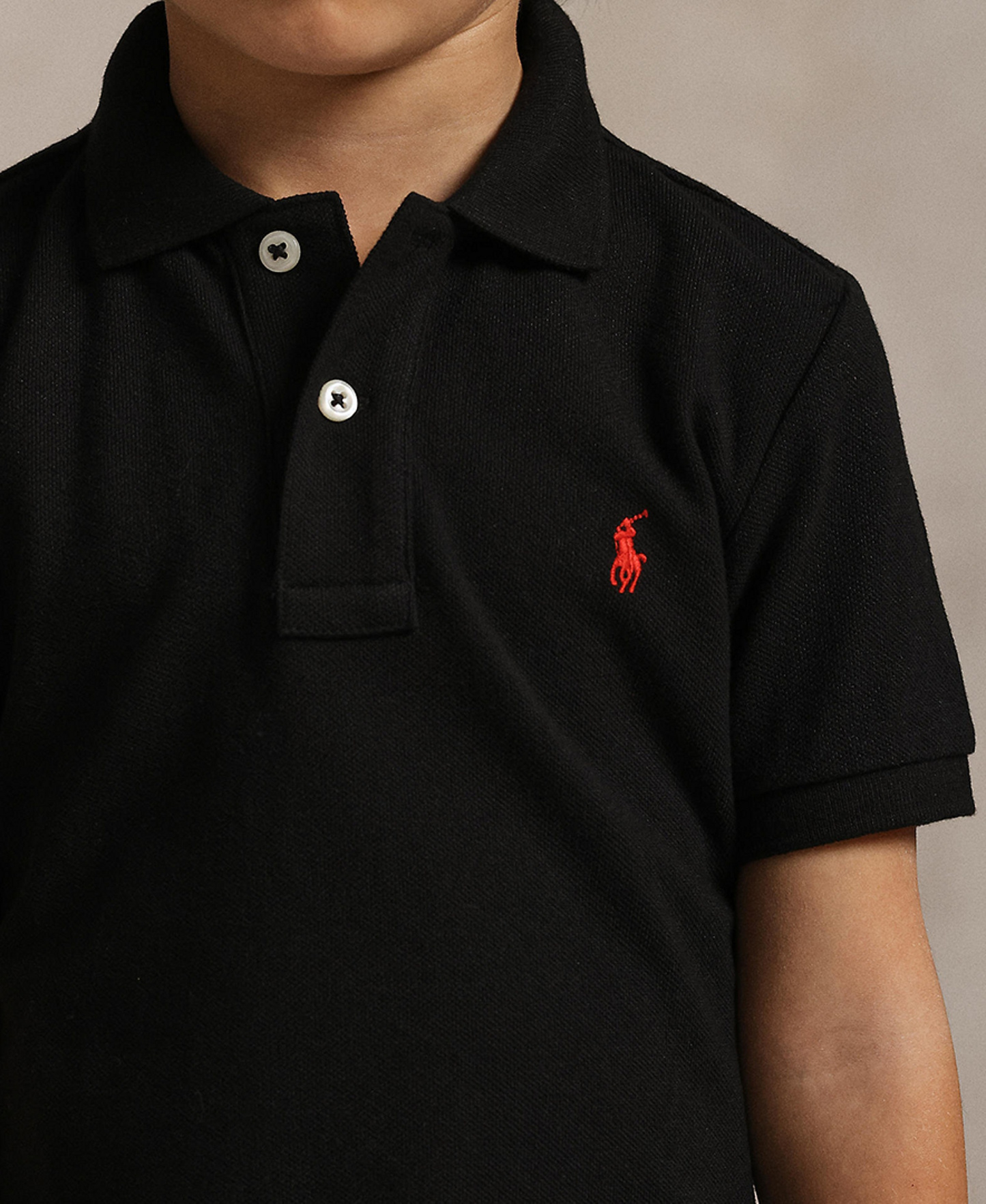 Polo Ralph Lauren Boys' 2T-7 Cotton Mesh Polo Shirt - Polo Black