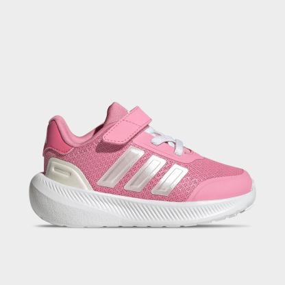 Girls' Toddler adidas X_PLR Path Hook-And-Loop Stretch Lace Casual Shoes - St Tropic Bloom/Zero Metallic/Pink Fusion - Left shoe facing left. Outside of the shoe.
