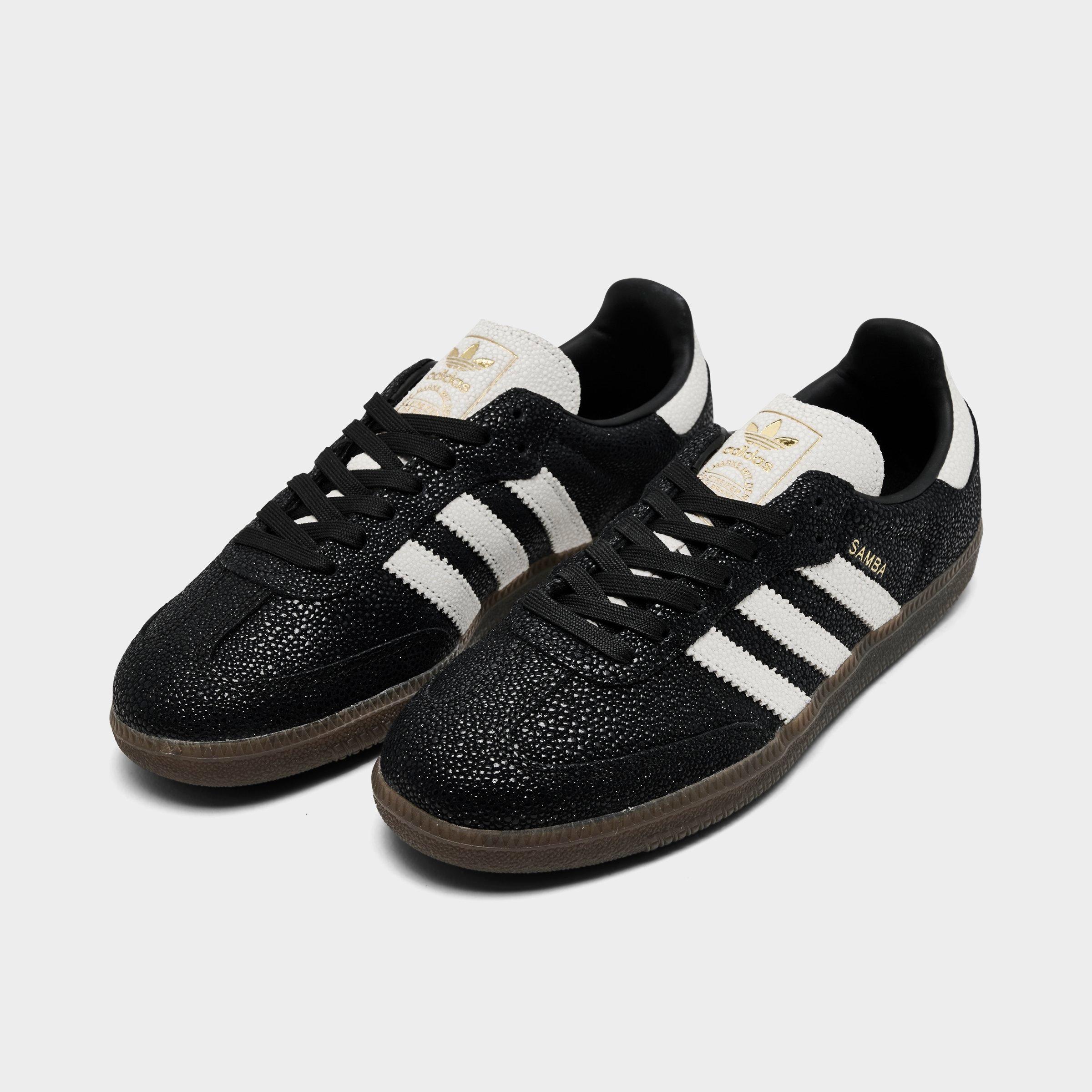 Women's adidas Originals Samba OG Casual Shoes - Part 6 - Core Black/Cloud White/Gum - Both shoes facing left